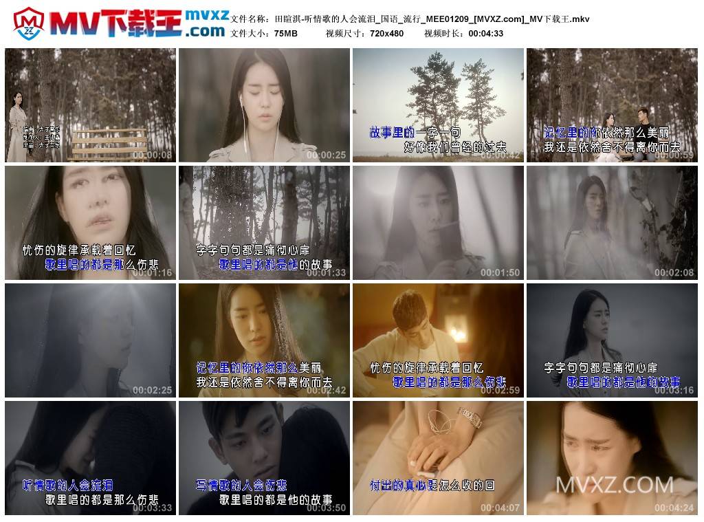 田睻淇-听情歌的人会流泪_国语_流行_MEE01209